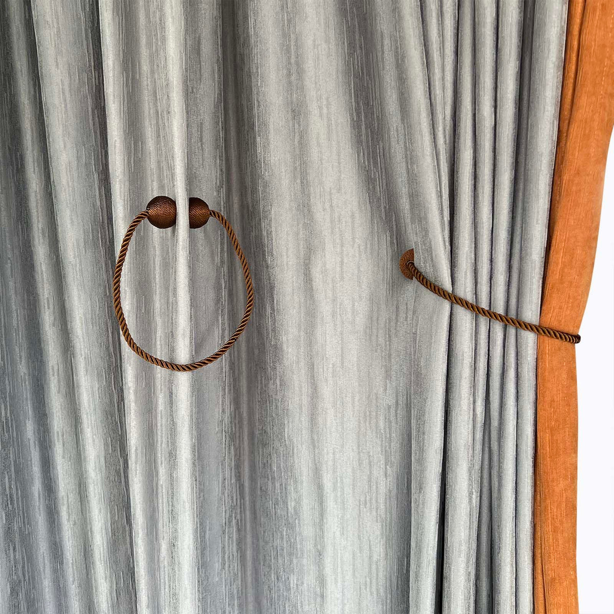 2 Pack Magnetic Curtain Tiebacks, Decorative Curtain Holdbacks for Window Décor (Coffee)