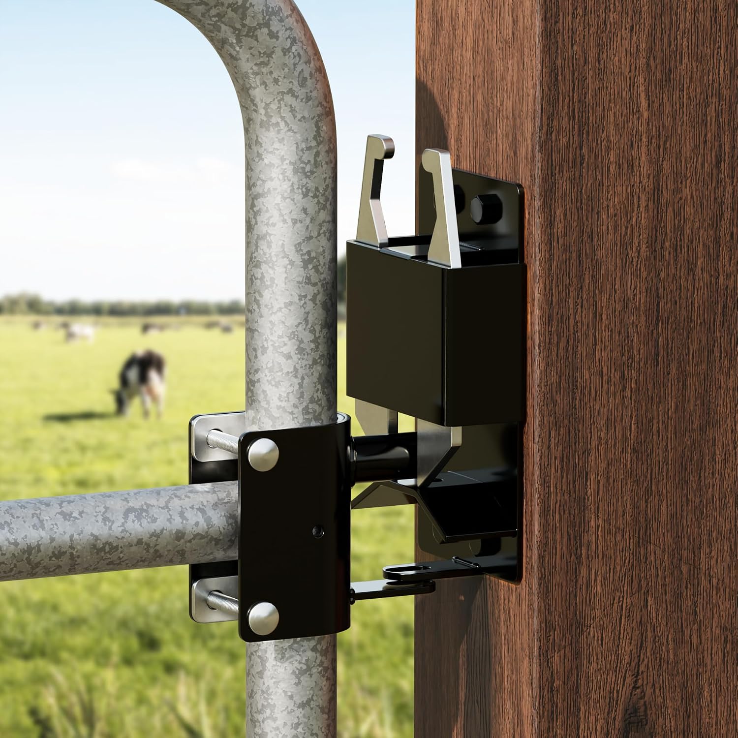 2 Way Farm Gate Latch Heavy Duty Lockable Livestock Gate Latch, 1 Pack