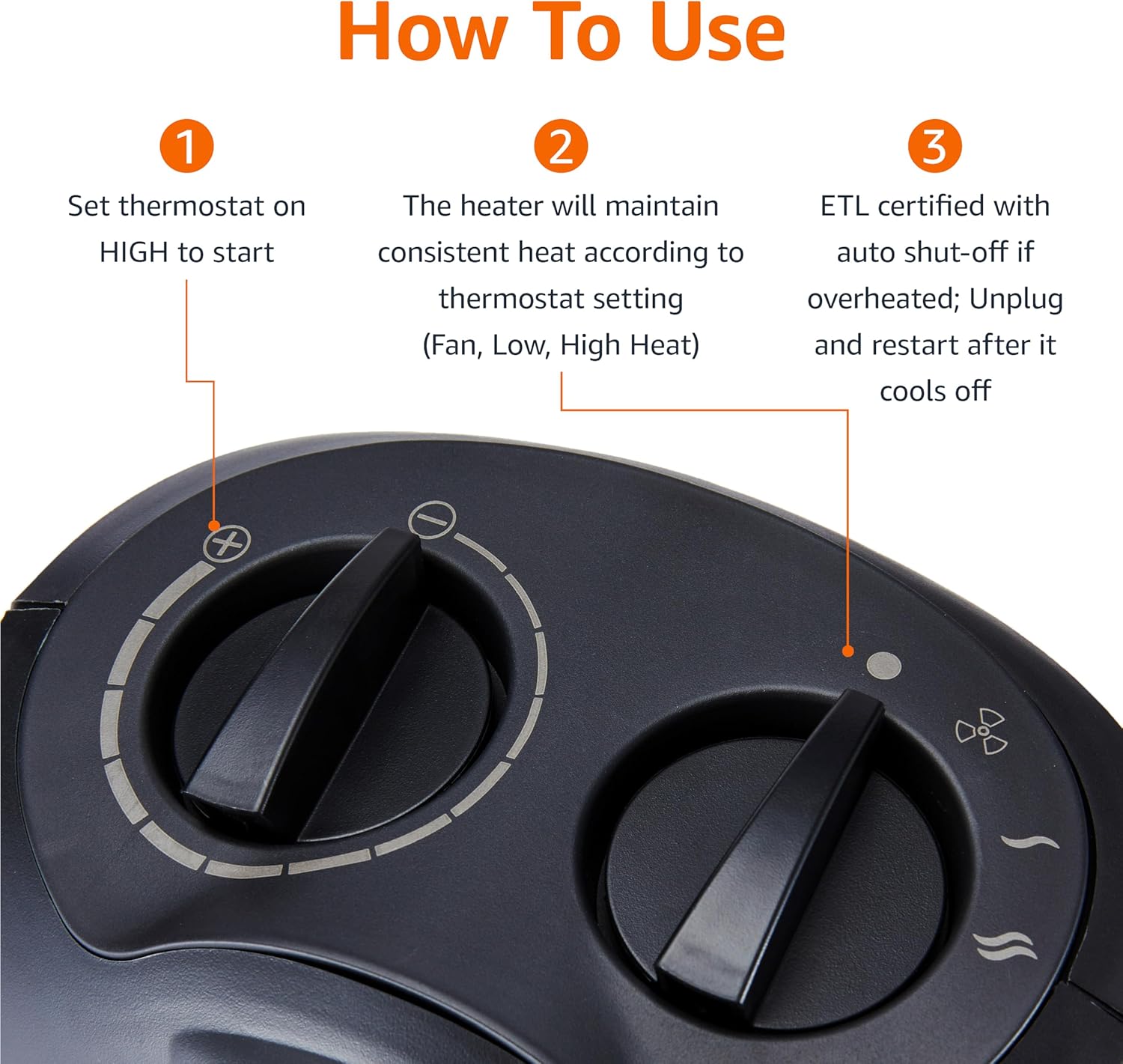 Ceramic Space Heater, Portable Indoor Heating Solution, With Overheat and Tip-Over Protection, Thermostat