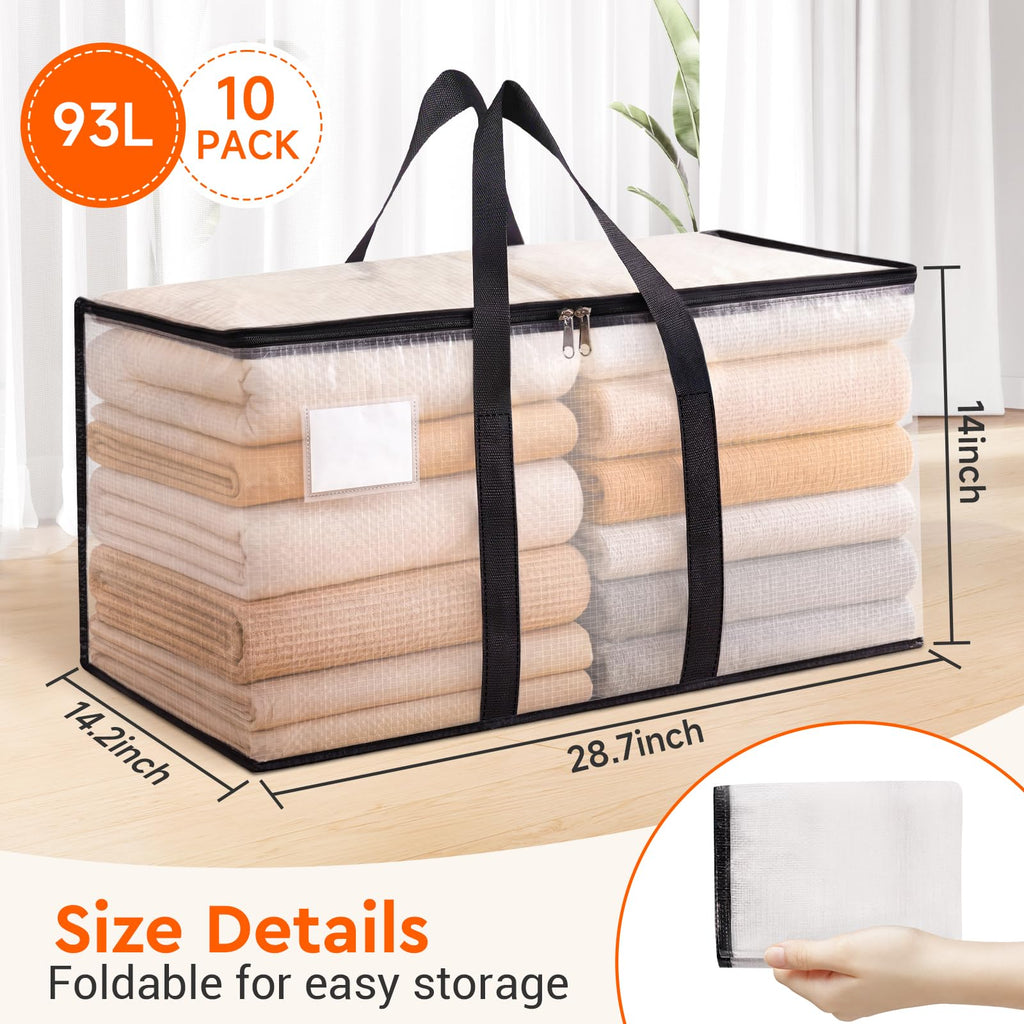 Moving Bags, 93L 10-Pack Storage Bags, Moving Boxes
