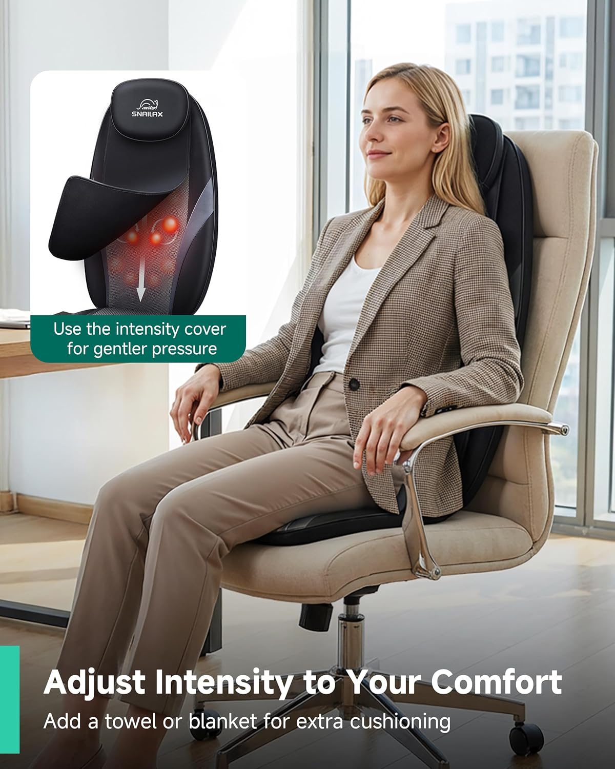 2026 Upgraded Shiatsu Roller Back Massager with Heat Massage Chair Pad Kneading Back Massager for Pain Relief Deep