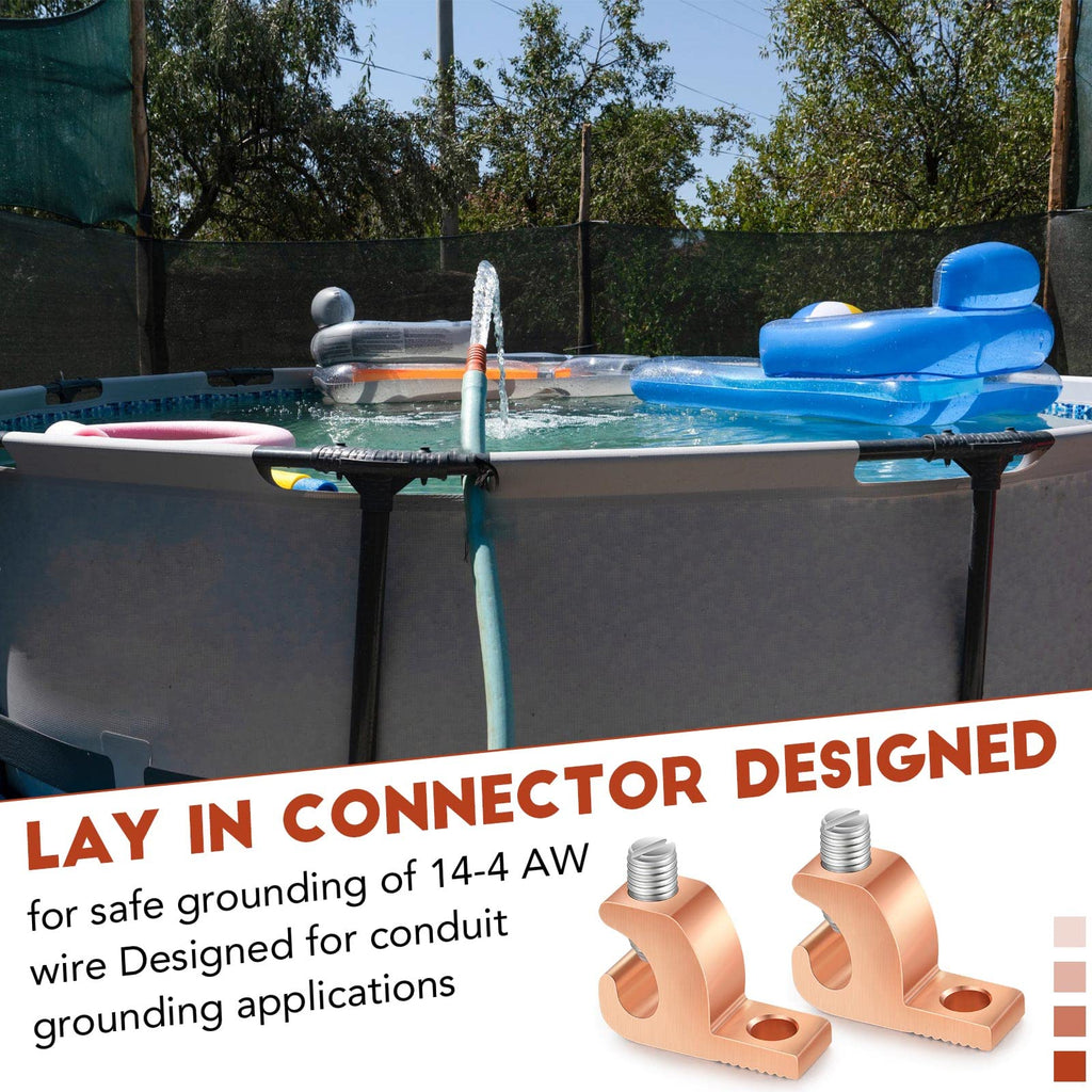 Landhoow 40 Pack Lay-in Lugs, Copper Pool Bonding Connectors, 4-14 AWG