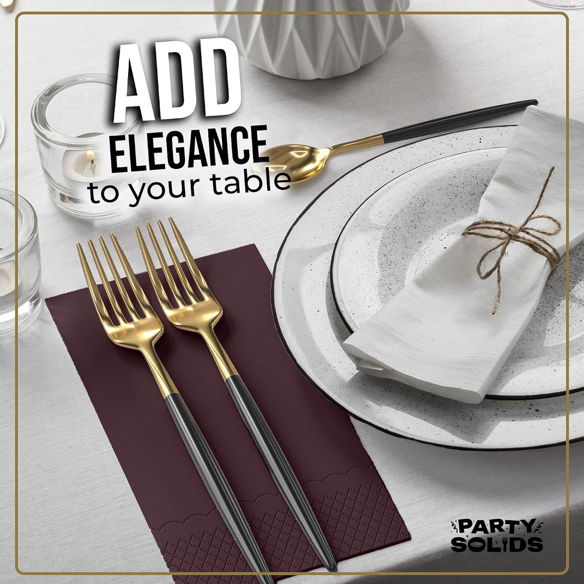 Brown Dinner Napkins Disposable 8"x4" Paper Napkins 40 Pcs