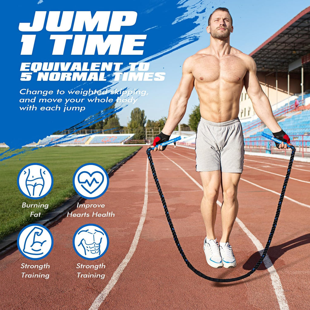 Jump Rope, Weighted Jump Rope for Fitness, Boxing Equipment Jump Ropes for Men Women, Battle Skipping Ropes for
