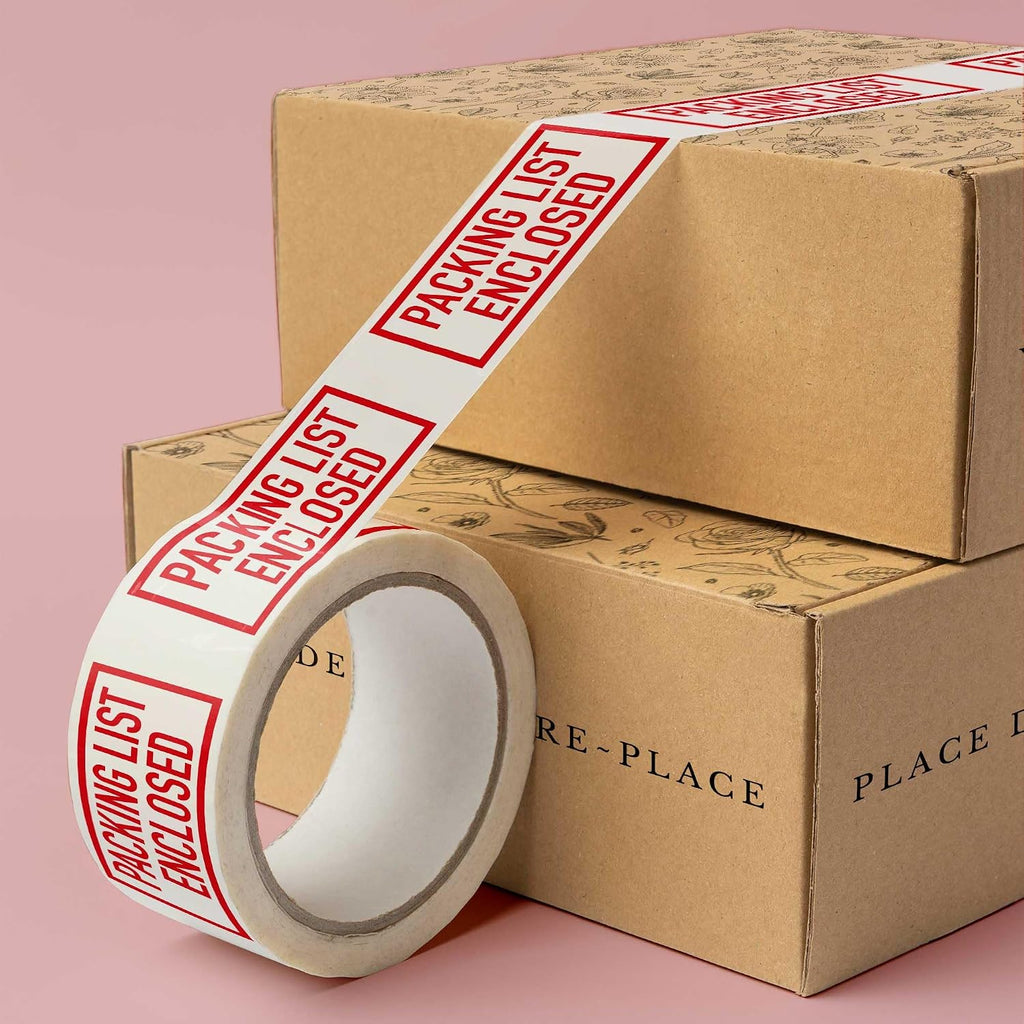 Warning Label Tape for Shipping, Caution Packaging Tape Roll for Parcel, Package, Cardboard, Boxes, HotMelt Sealing
