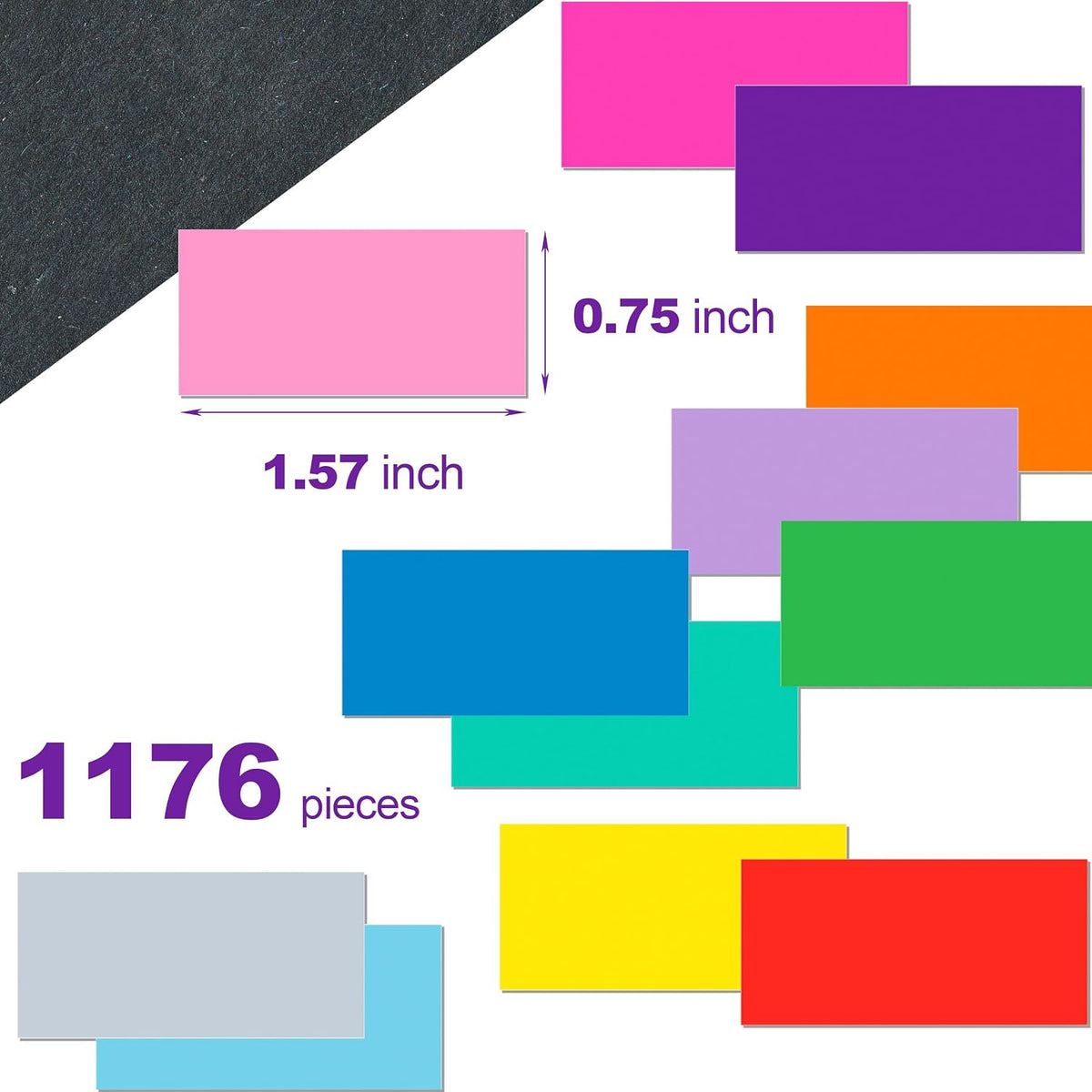 Colored Label Stickers,1.57" x 0.75" Color Coding Sticker 1176 PCS