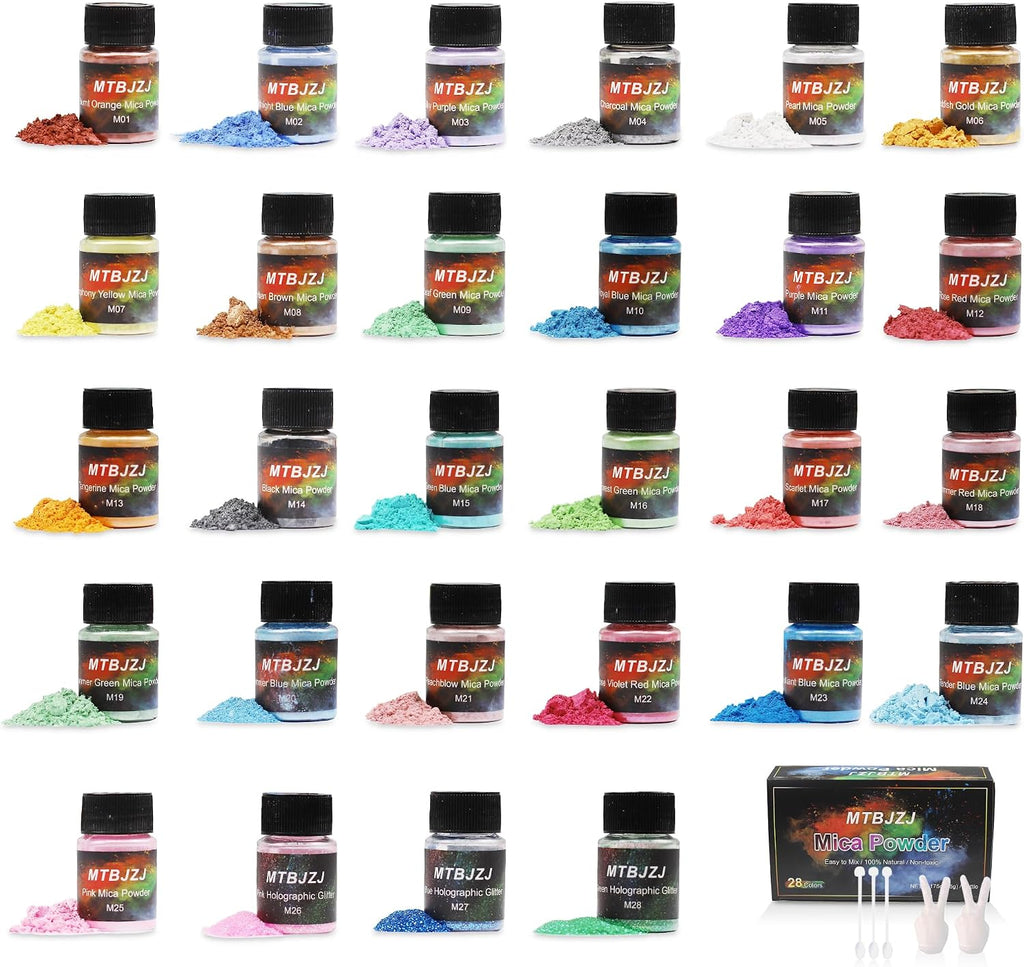 Mica Powder for Resin, 28 Colors Epoxy Resin Color Pigment