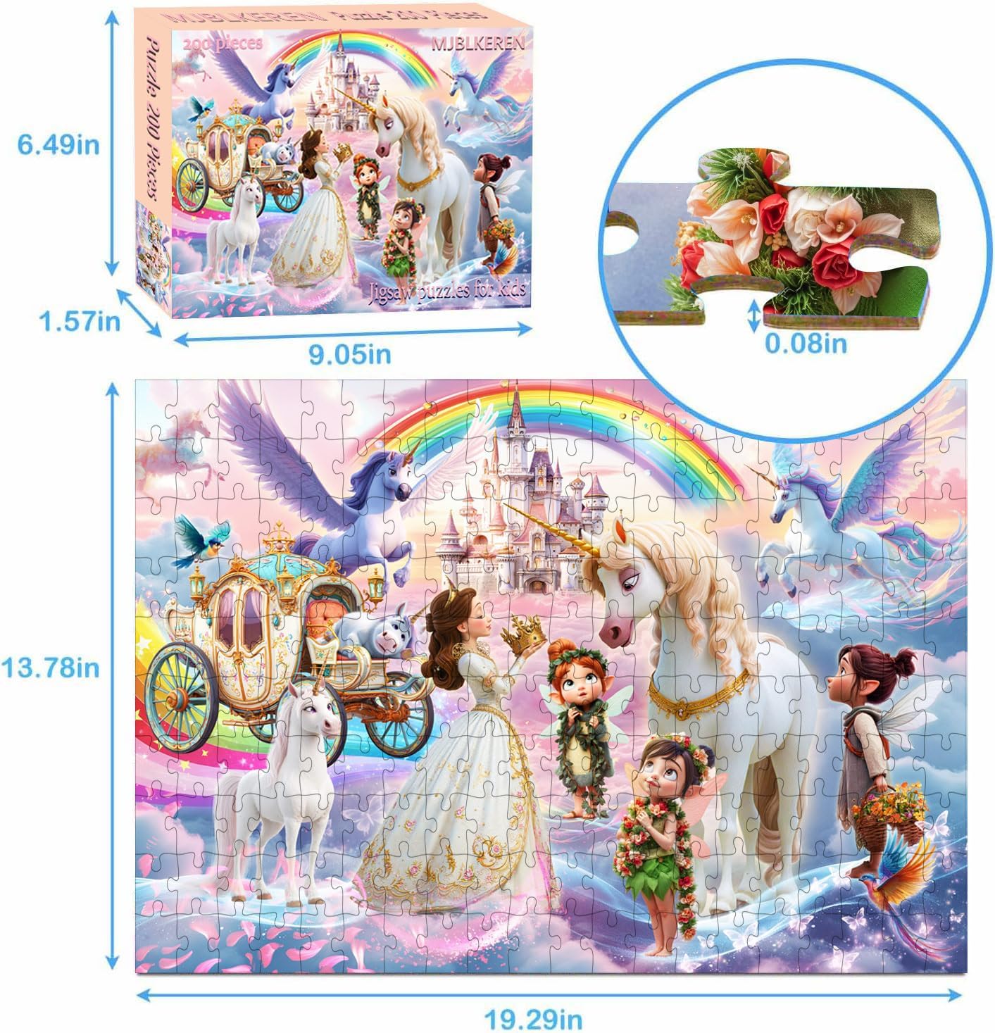 Puzzles for Kids Ages 6-8 8-10 Year Old, 200 Piece Jigsaw Puzzle for Adults Toddler Children Learning Educational