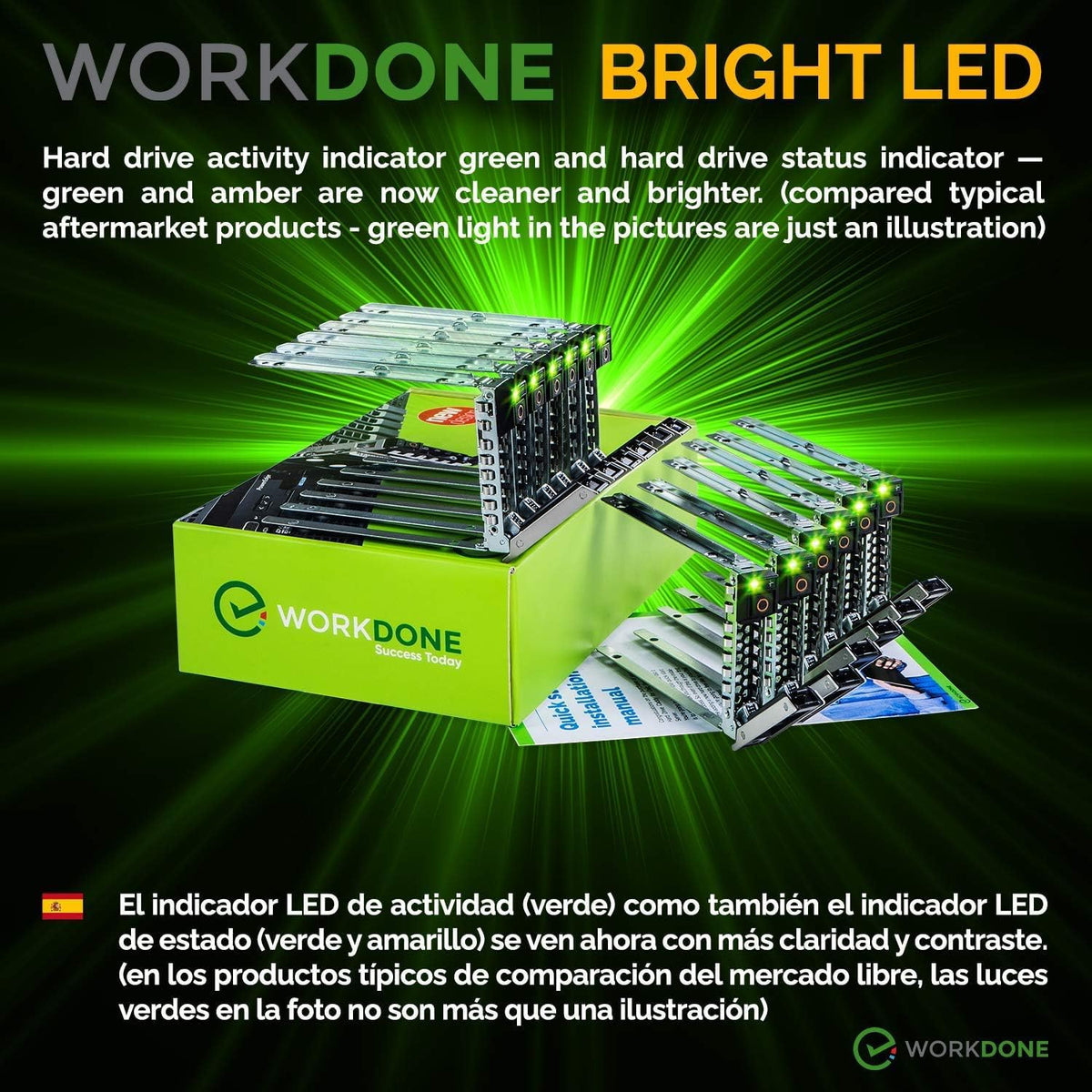 WORKDONE 12-Pack 2.5" SFF Caddy - fits Dell PowerEdge 17-14th Gen DXD9H