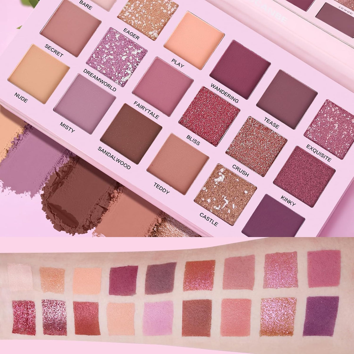 Professional 18 Colors Aromas Nude Eyeshadow Palette Long Lasting Multi Reflective Shimmer Matte Glitter Pressed