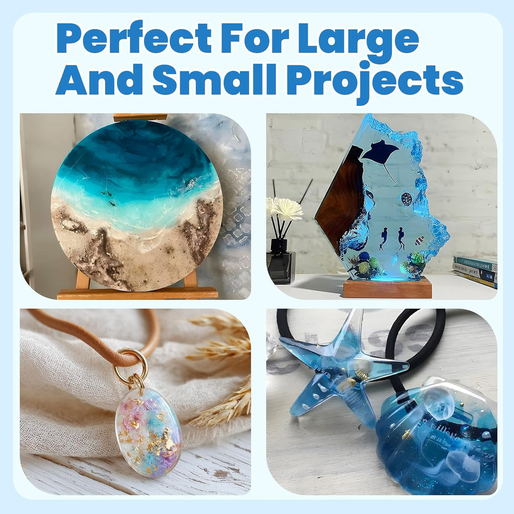 Clear Epoxy Kit 16 oz, Bubble Releasing 1:1 for Crafts | Clear 1:1 epoxy resin with strong bubble releasing flow for