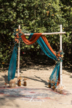 Wedding Arch Flowers Kit, Teal Orange, Fall Decor