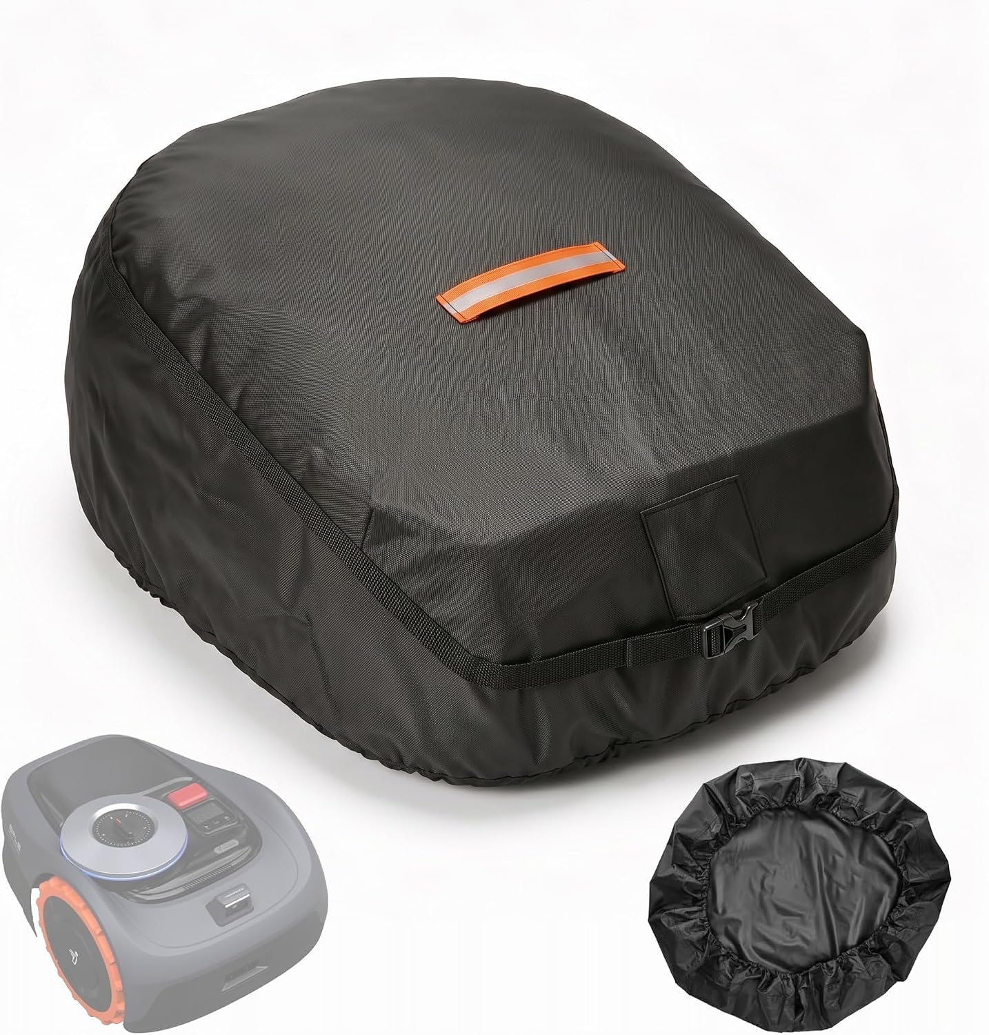 Robot Lawn Mower Cover Waterproof, 420D Outdoor Robotic Mower Cover, Black | 420D waterproof fabric, backyard robotic