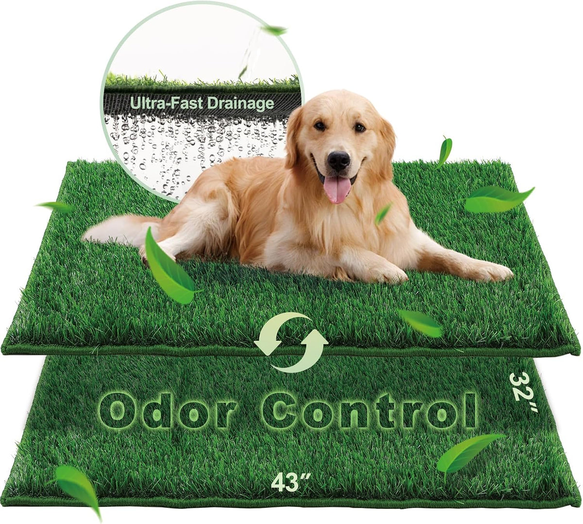 HQ4US Grass Pee Pads for Dogs Potty, Artificial Grass Patch Odor Control