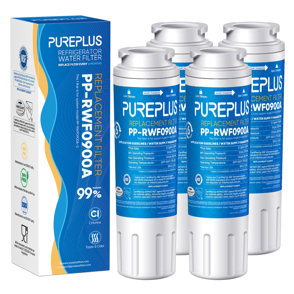 PUREPLUS RWF0900A Water Filter Replacement for EveryDrop Filter 4, 4 Pack