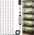 16'' 6 Bars Grow Light Strips for Indoor Plants with Auto ON/Off Timer 6/12/18H, 5 Dimmable Levels for Shelves Plant