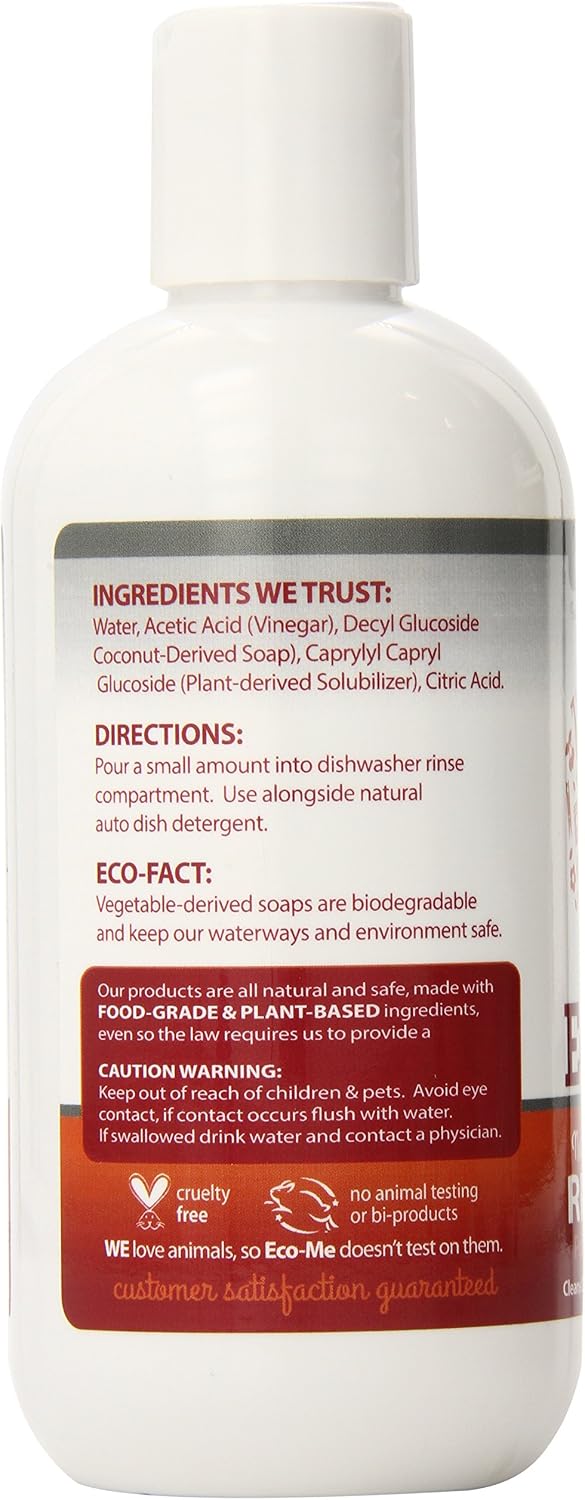 Auto Dish Rinse Aid, Clear, Fragrance Free, 8 Fl Oz