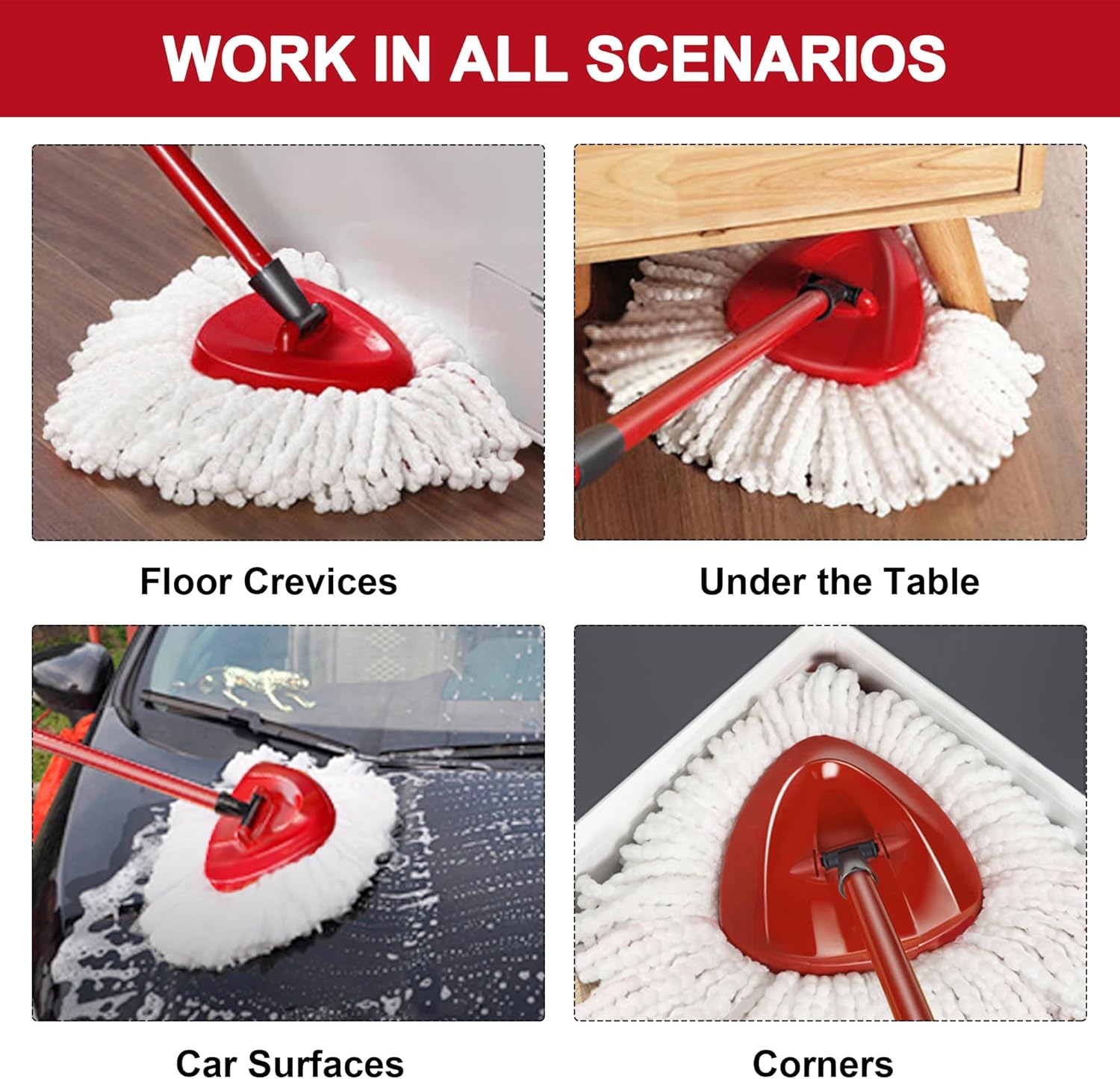 Mop Replacement Heads for O-Ceda Mop Replace Head EasyWrin Spin Mop Heads Replacements, Microfiber Spin Mop Refills
