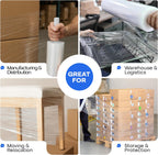 20" x 1000' 80G Hand Stretch Wrap Rolls with Handles, 4-Pack
