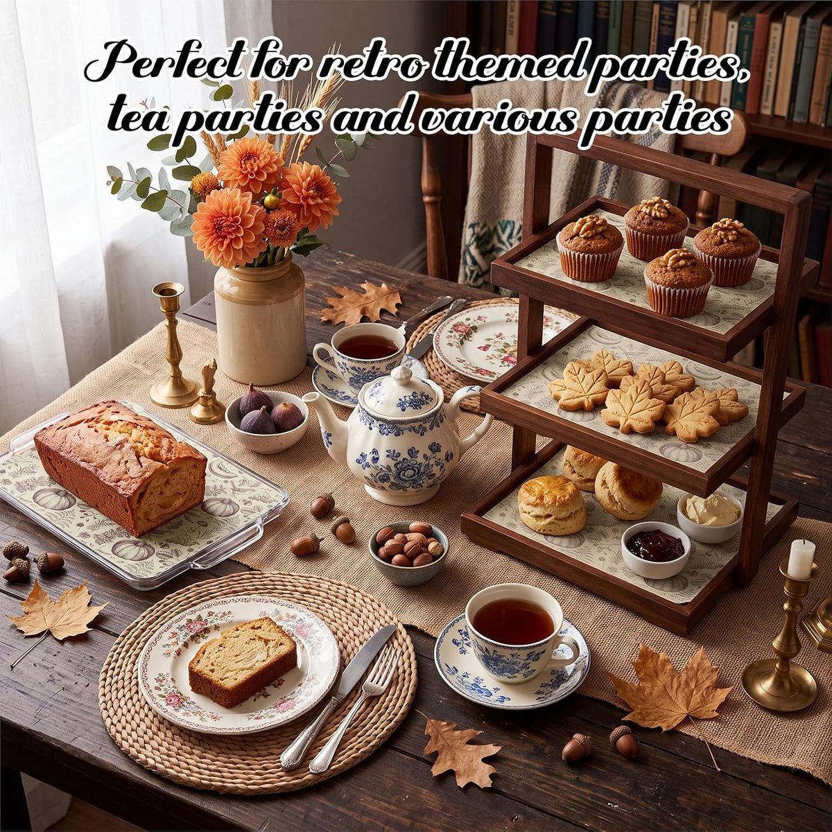 150 Pcs Fall Deli Wax Paper Sheets for Food Pumpkin Bird