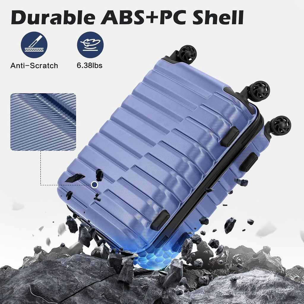 Luggage Sets, 3 Piece Hard Shell Suitcase Set with Spinner Wheels, Expandable Large Checked Luggage, Lightweight
