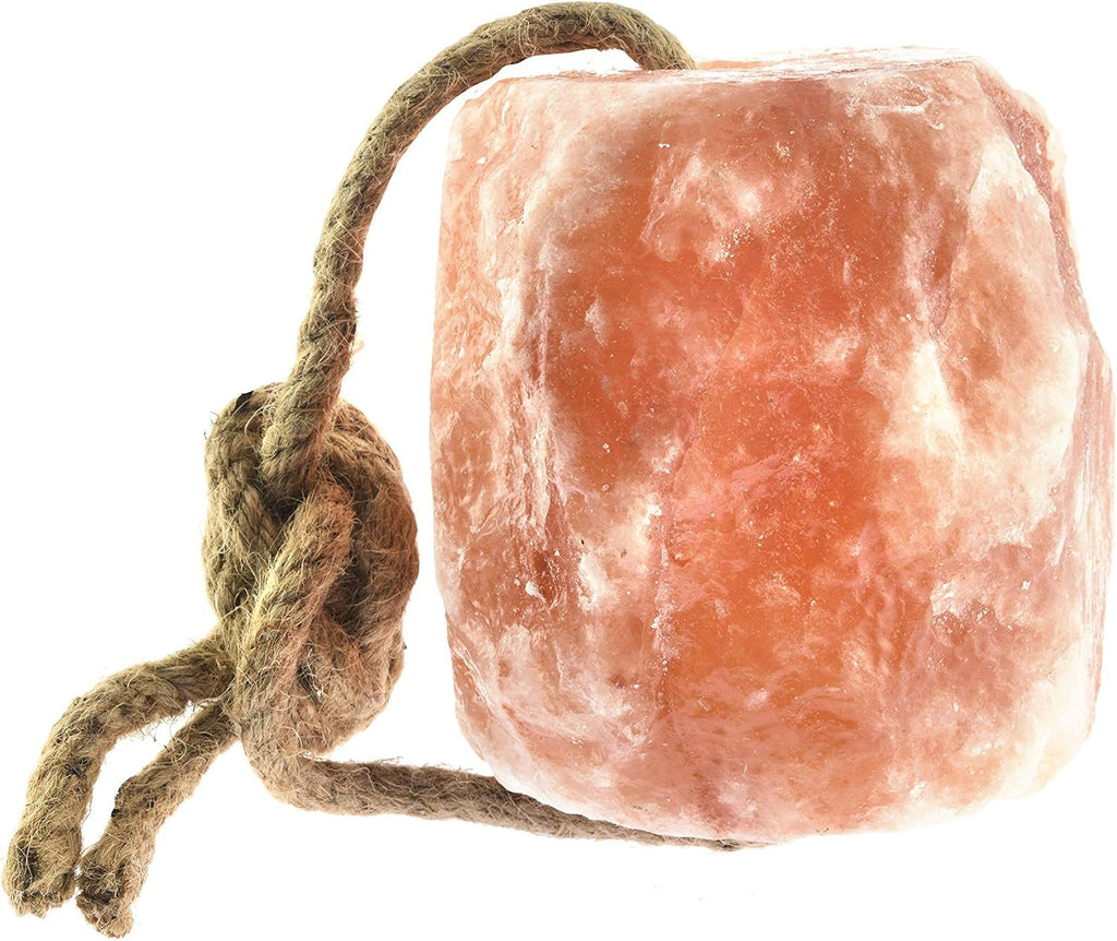 Himalayan Salt Lick 6 lbs On Rope for Horse, Deer, Goat, and Livestock Animals - Himalayan Salt Block 1 Pack