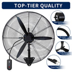 24 Inch Wall Mount Fan Oscillating, High Velocity Industrial Wall Fans