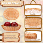 16 Pcs Oval Small Plastic Wicker Bread Basket 2.36 x 9 x 6.7 Inch Woven Food Fruit Storage Basket Bulk for Serving
