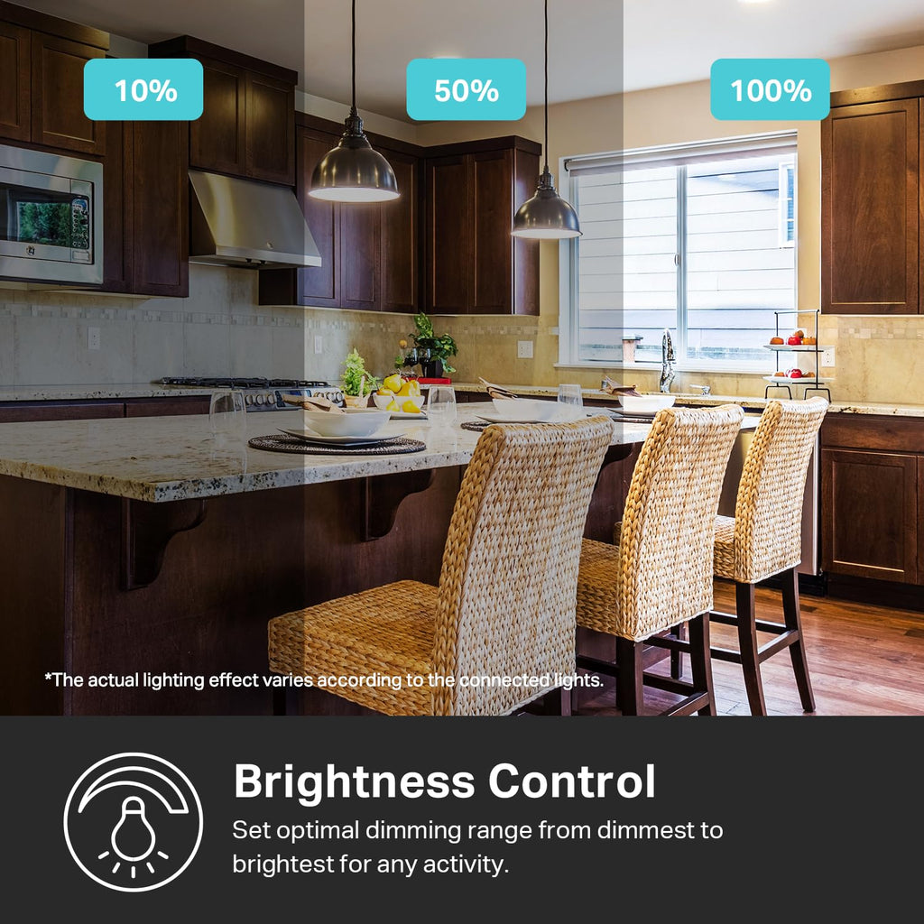 Dimmer Switch HS220P3, Single Pole, Needs Neutral Wire, 2.4GHz Wi-Fi Light Switch Works with Alexa and Google Home