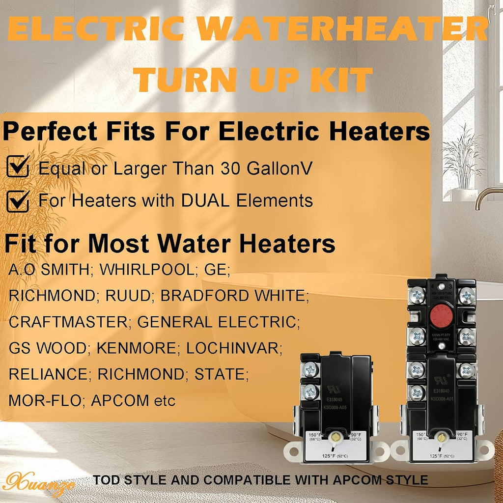 Electric Water Heater Thermostat Include KST203 Upper & KST200 Lower