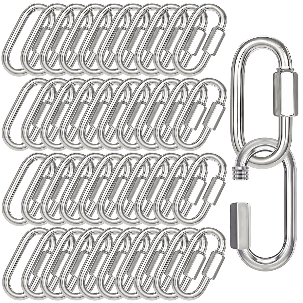 50PCS Quick Link, 2.36IN Heavy Duty Chain Link,Silver