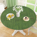 Round Fitted Vinyl Flannel Backed Tablecloth with Elastic Edge