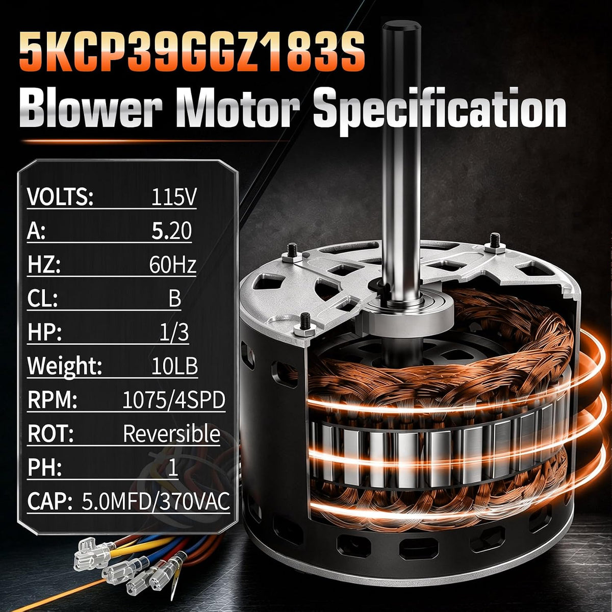 5KCP39GGZ183S Blower Fan Motor Fit for Carrier Bryant Payne ge genteq