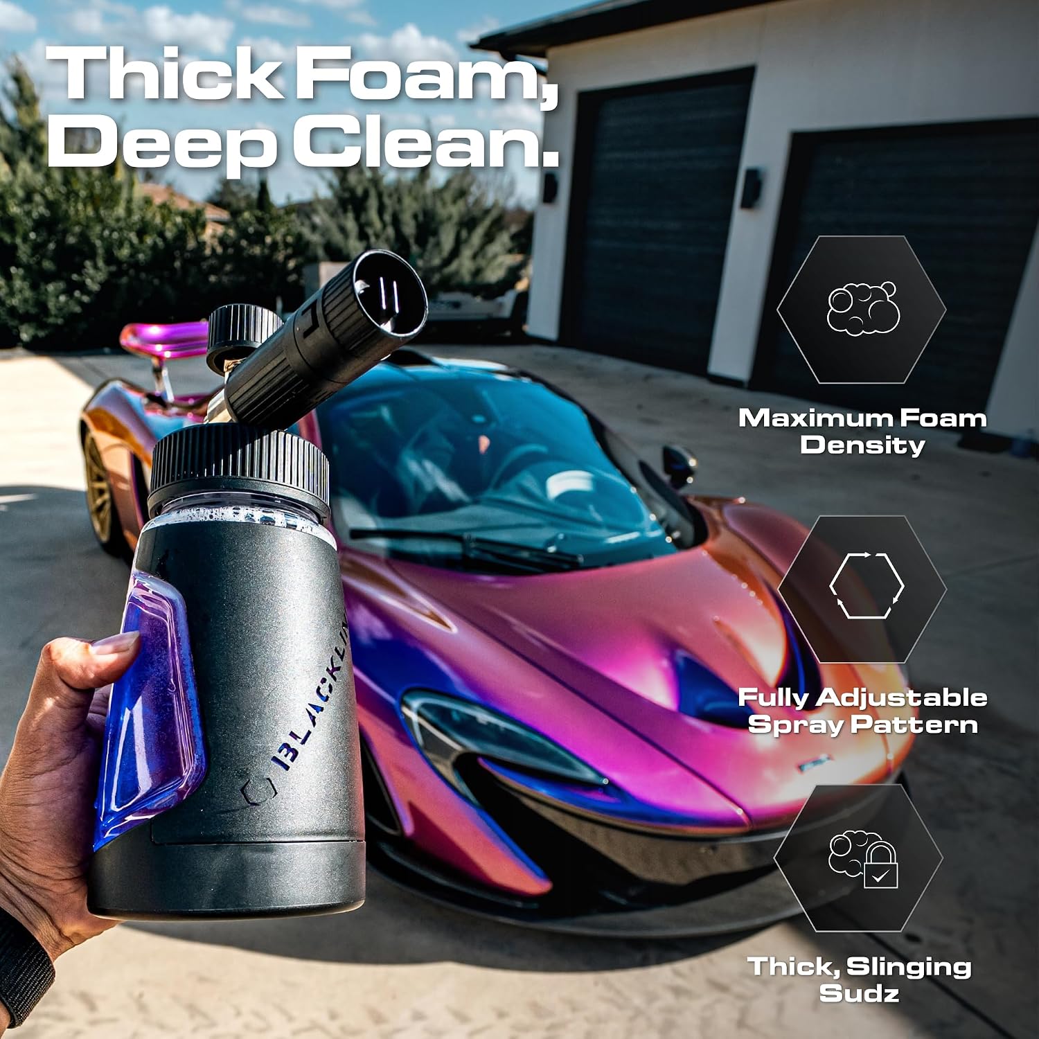 Ultra Foam Cannon, 1/4" Quick Connect, Heavy-Duty Thick Foam | Heavy-duty foam cannon lays thick, shaving-cream foam