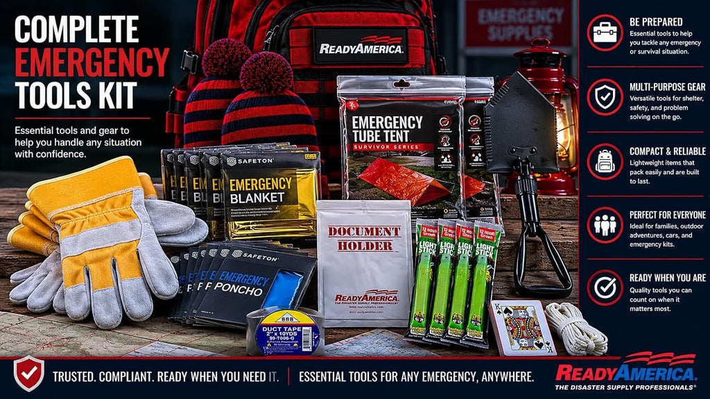 70457 Elite II 4-Person 3-Day Emergency Survival Backpack | 72 Hour Emergency Go Bag with Food, Water, First Aid