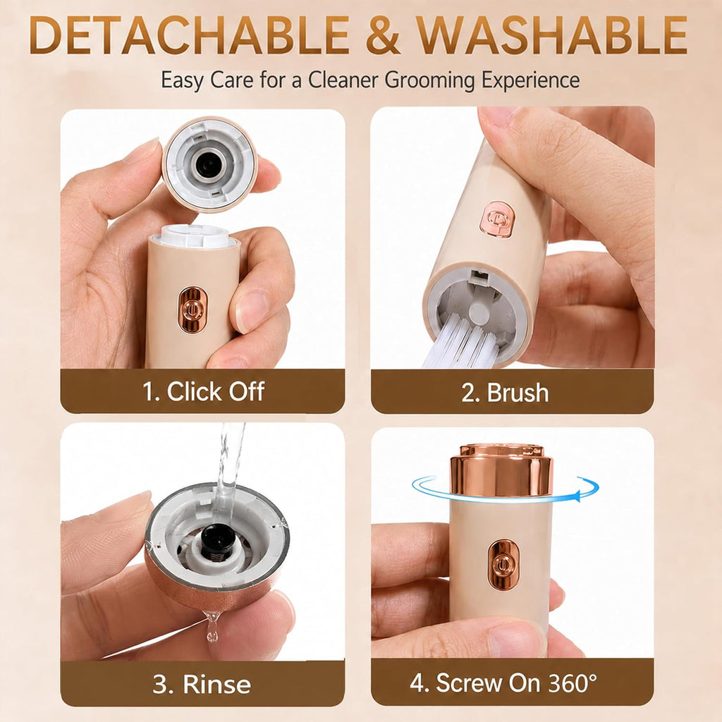 2026 Womens Facial Hair Remover, Upper Lip Hair Removal for Women, 2-in-1 Face Epilator Rechargeable, Built-in Led