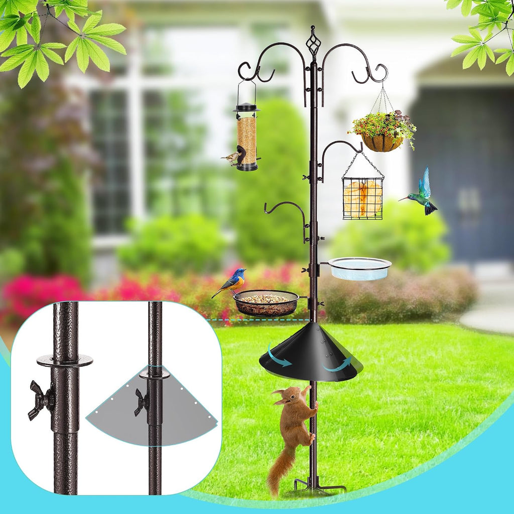 87 Inch Bird Feeding Station Kit with Squirrel Baffle for Outside