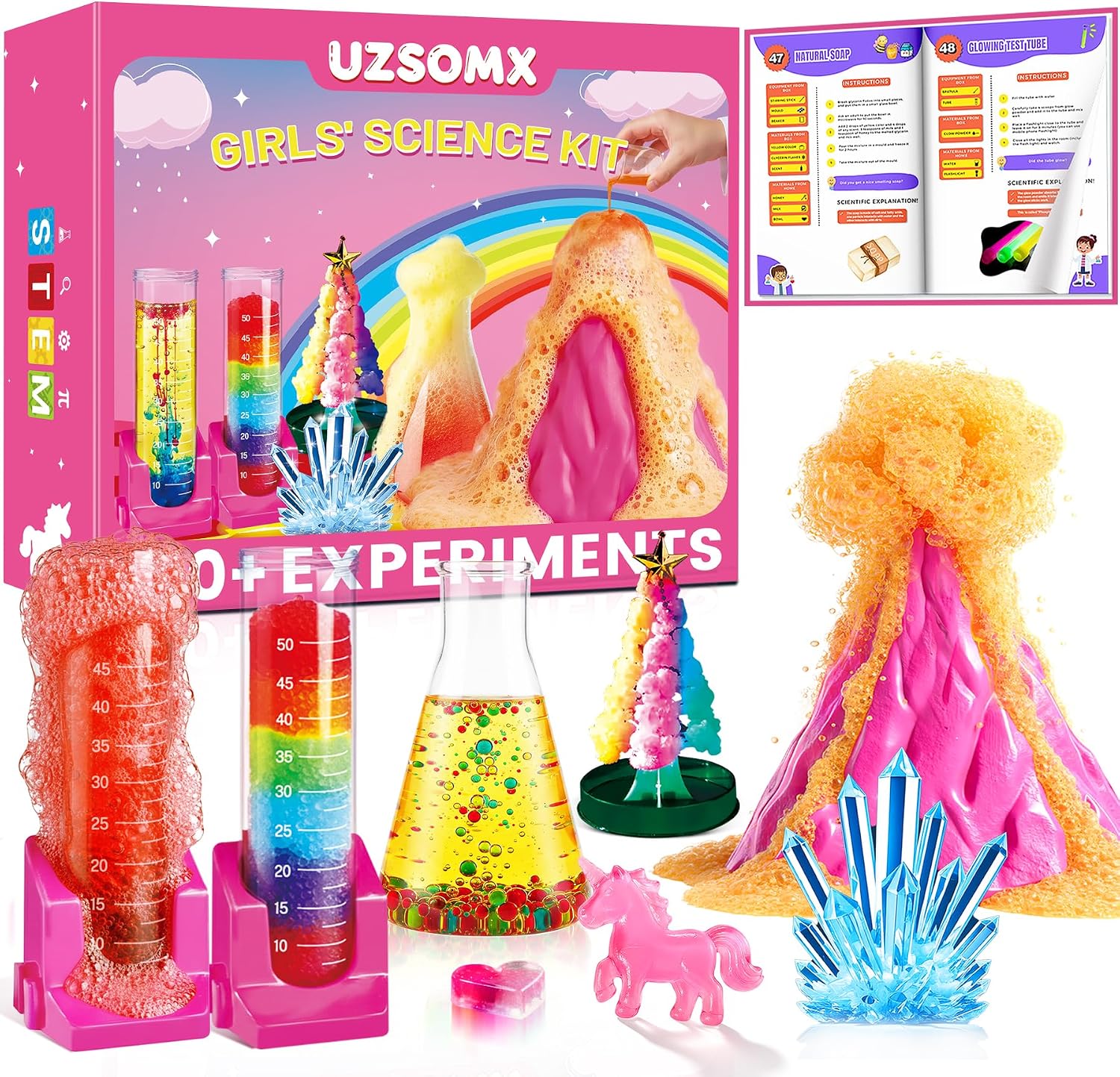 Girls Science Kit for Kids 150+ Educational Projects with Chemistry | Science Experiments, Stem Toy Learning