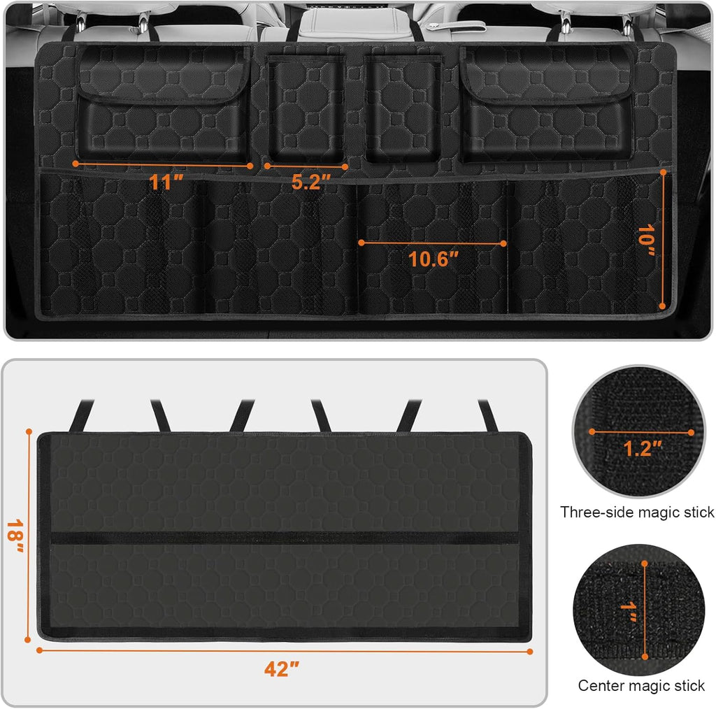Car Trunk Organizer, Super Capacity Backseat Car Organizer for SUV/Truck/MPV(42"*18"), Hanging Car Storage Organizer