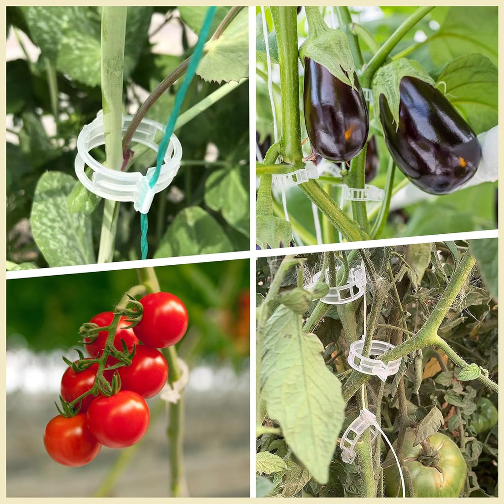 300Pcs Tomato Clips, Plastic Trellis Clips Plant Support Clips, Plant Clips for Support, Grape Vine, Tomato Vine
