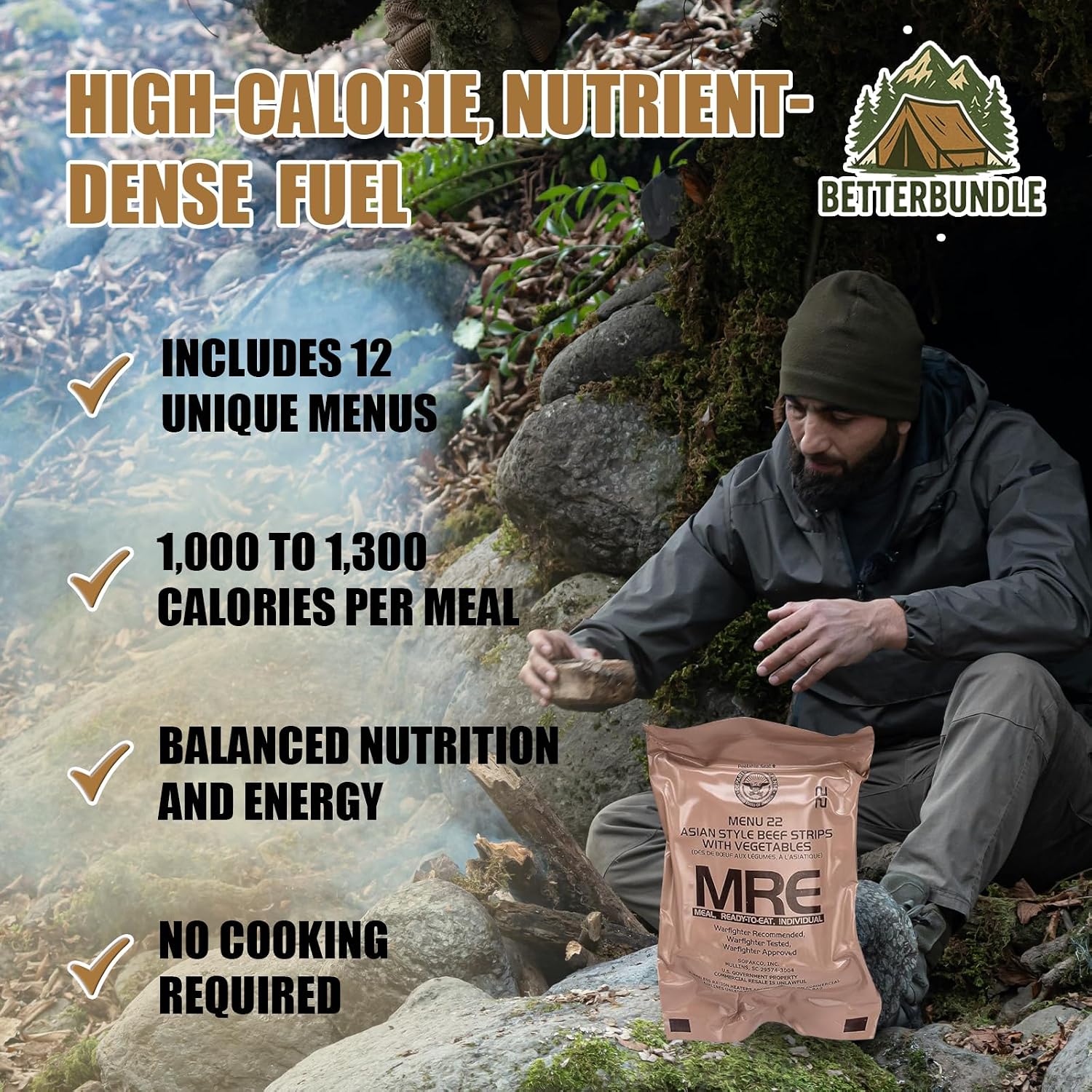 2026 Inspection MRE, U.S. MRE Meals, Emergency Supplies, Emergency Food Supply, Survival Food w/ Flameless Heater