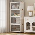 Stackable Storage Bins with Lid, 420QT 4 Pack Beige