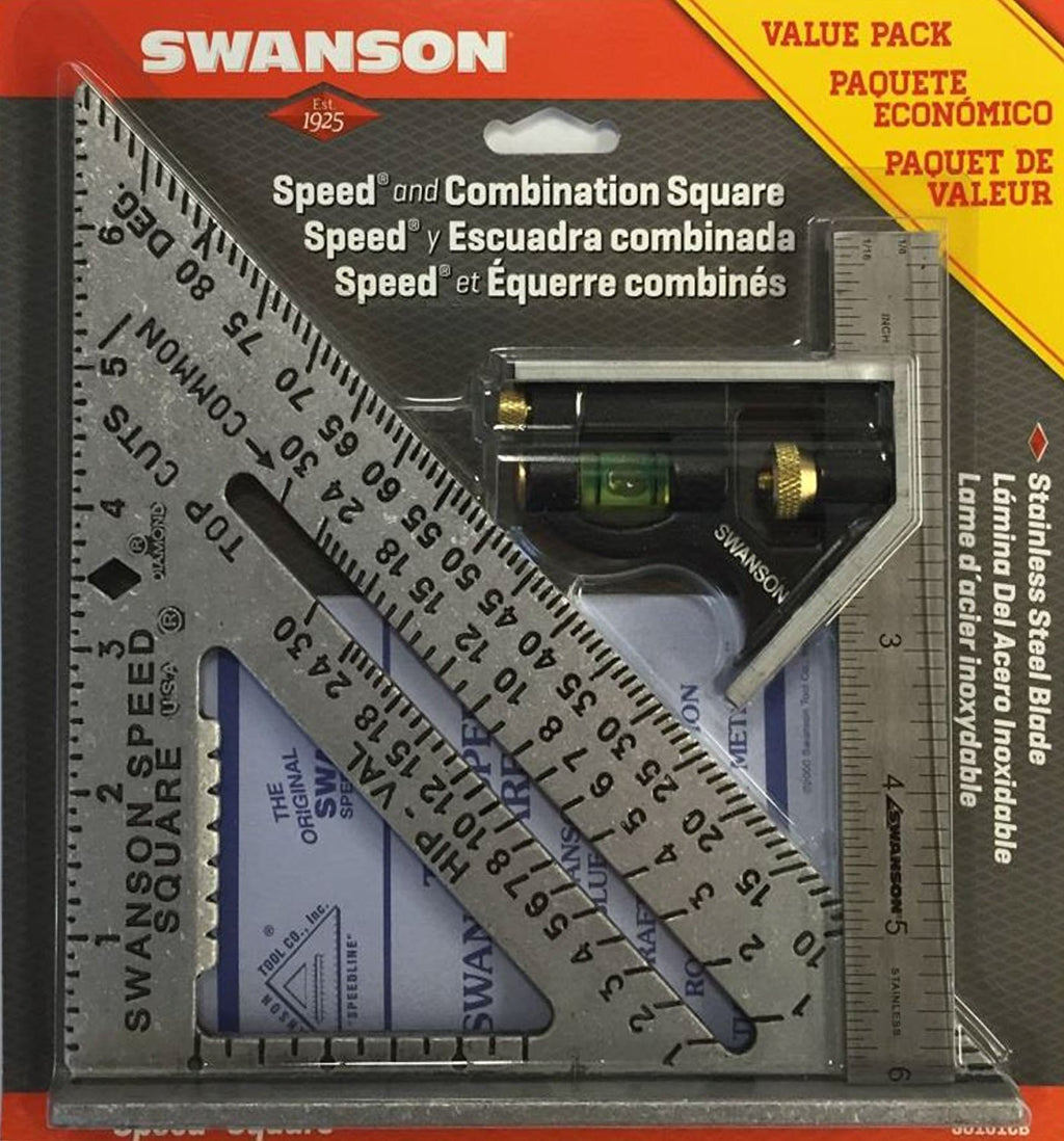SWANSON S0101CB Speed Square Layout Tool with Blue Book and Combination Square Value Pack