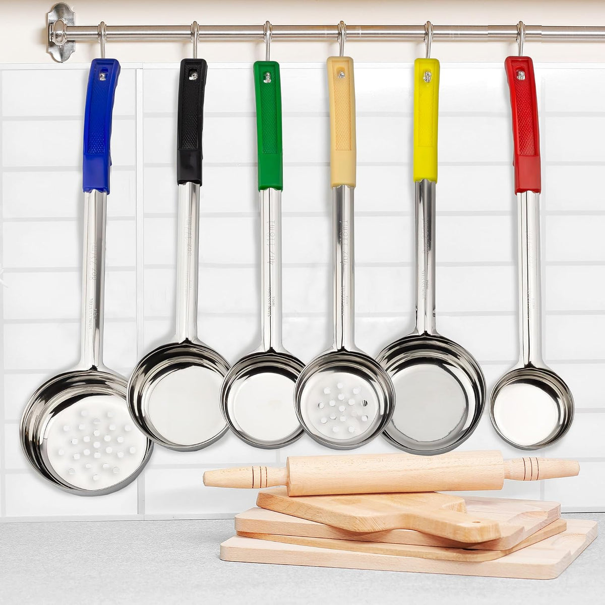 Portion Control Serving Spoons (6-Piece Ladle Set)