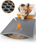 Cat Litter Mat - 23.2" x 14.6" Small Litter Box Mat with Double Layers, Urine-Proof and Non-Slip Litter Trapping Mat