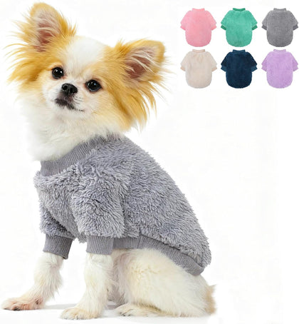 Dog Sweaters for Small Dogs, Soft Fleece Puppy Sweater, Warm Winter Dog Clothes, XXS Pet Sweaters for 1-3 lbs Teacup