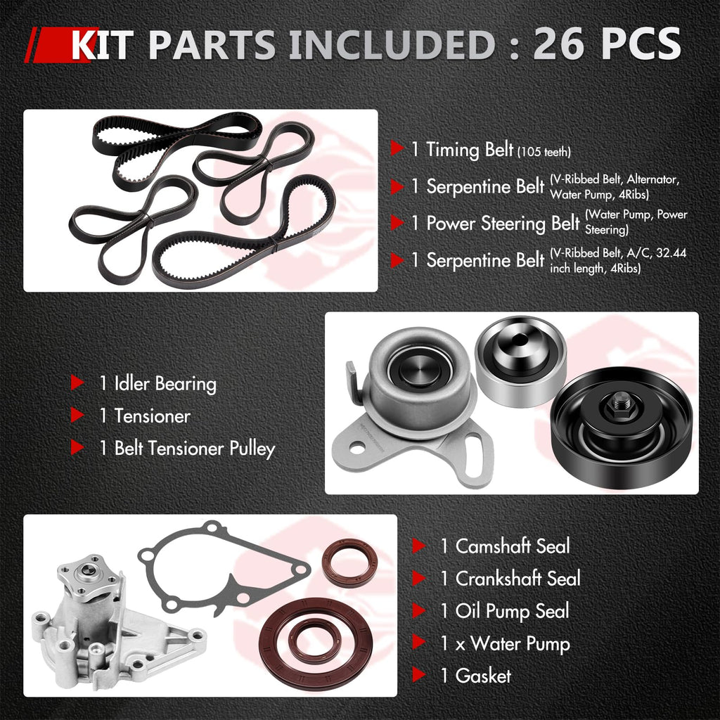 cciyu Engine Timing Belt Kit with Water Pump 25212-26021 for Kia