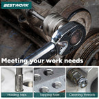 Bestwork 6pcs Adjustable Tap Socket Set, 1/4", 3/8", 1/2" Drive Tap Socket