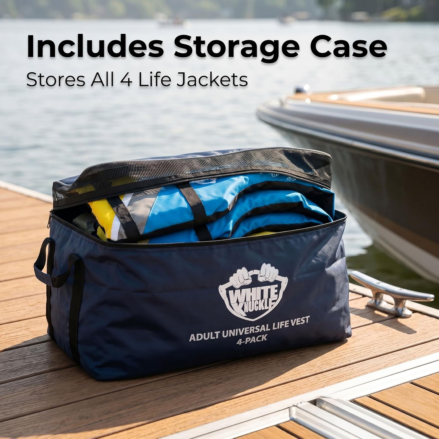 Life Jackets for Adults, Pack of 4 Universal Adult Life Vest, US Coast Guard Approved Boating Safety Vest with