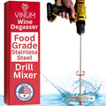 Wine Beer Degassing Stirrer for Wine Making 17.5” Stainless Steel 316 Drill Mixer Rod Attachment Wand w/Paddles |